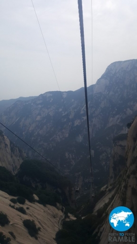 The cable car back down